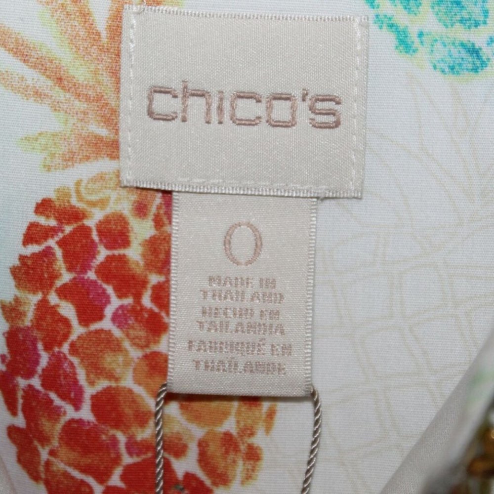 Chico's No Iron Pineapple Button Front Top HW8038 - Picture 4 of 8